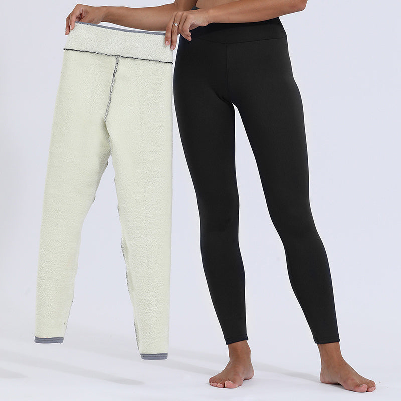 Fleece Lined Leggings Warm Winter Yoga Pants Cropped