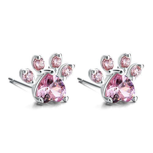 Animal Paw Jewelry Set Cat Dog Bear Ring Necklace Bracelets