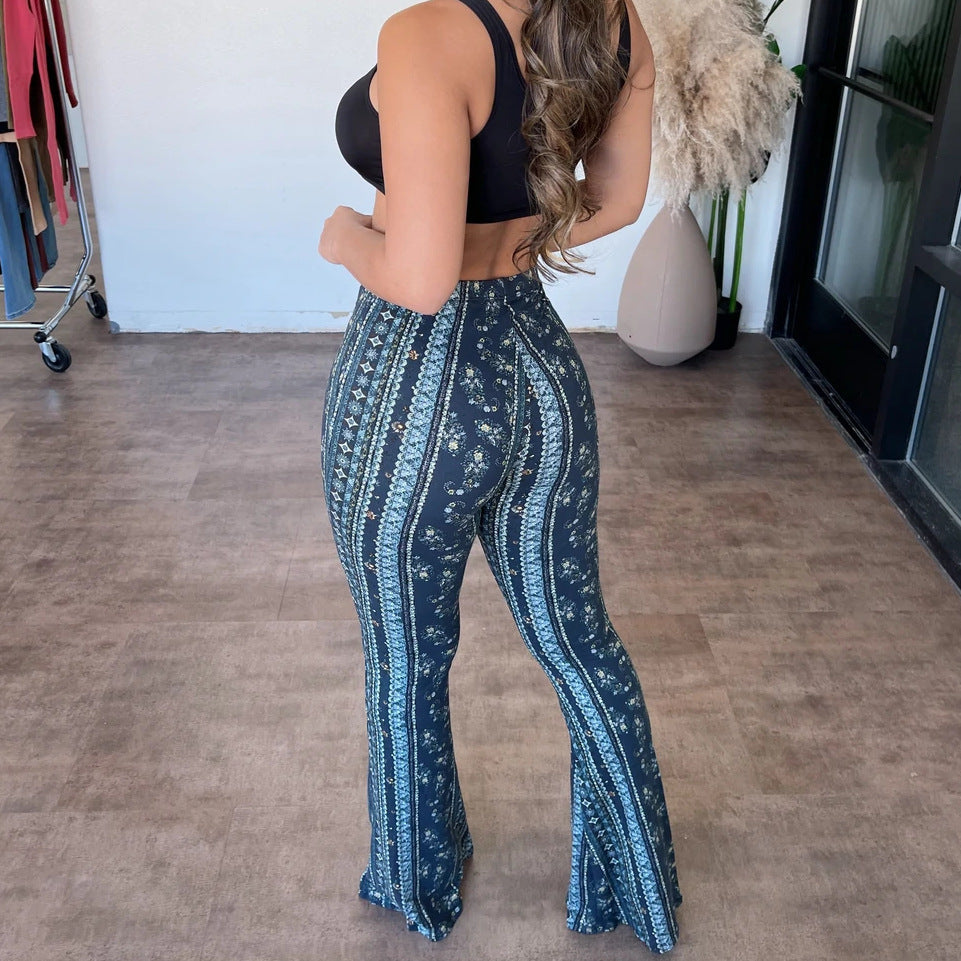 High Waist Print Leggings For Women Slim Fit Stretchy Pants