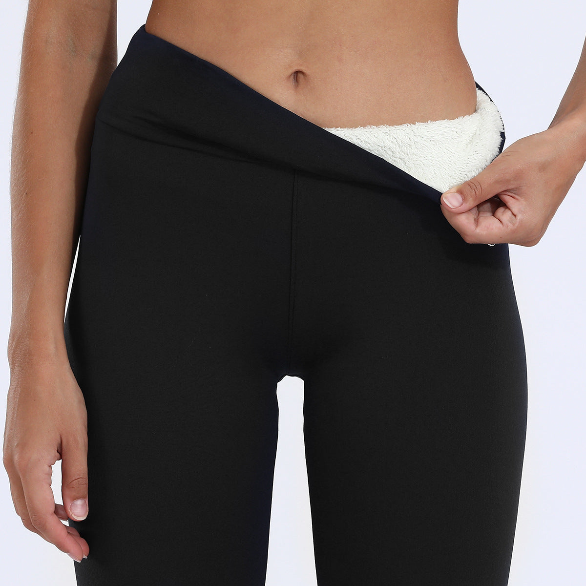 Fleece Lined Leggings Warm Winter Yoga Pants Cropped