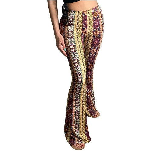 High Waist Print Leggings For Women Slim Fit Stretchy Pants