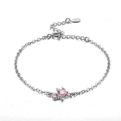 Animal Paw Jewelry Set Cat Dog Bear Ring Necklace Bracelets