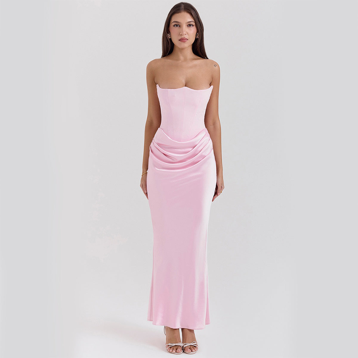 Slim Tube Top Long Dress Bandeau Backless Evening Gown