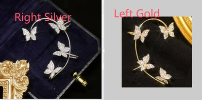Butterfly Ear Cuff And Hook Earrings Fashion Jewelry Set