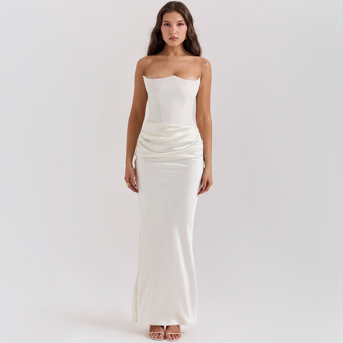 Slim Tube Top Long Dress Bandeau Backless Evening Gown