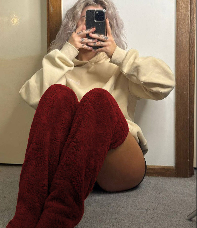 Over Knee High Fuzzy Socks Winter Warm Thigh Highs
