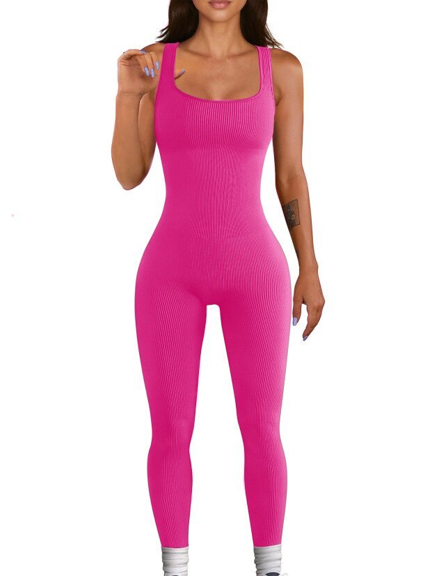 Women's Suspender Tank Top And Tights Set With Spandex