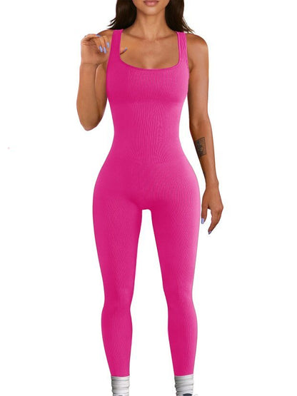 Women's Suspender Tank Top And Tights Set With Spandex