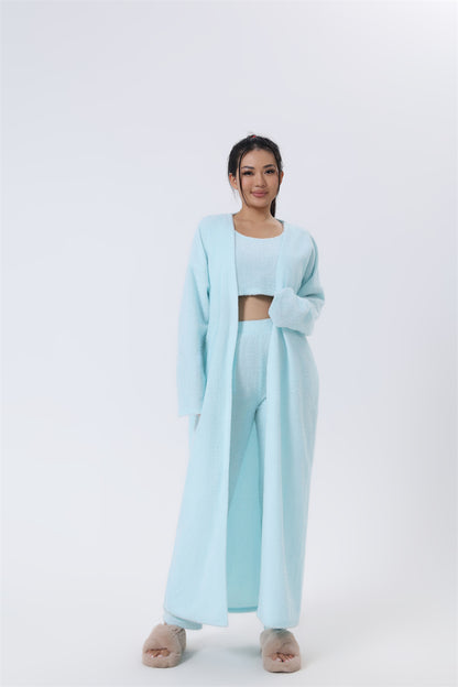 Cozy 3 Piece Pajama Set In Pastel Colors For Lounging