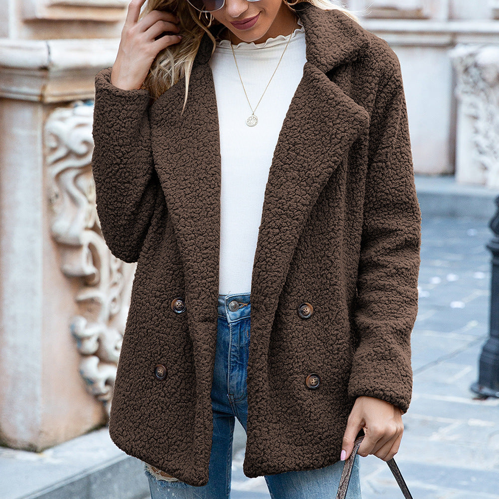 Fluffy Winter Coat Button Up Cardigan Jacket Cozy Warm
