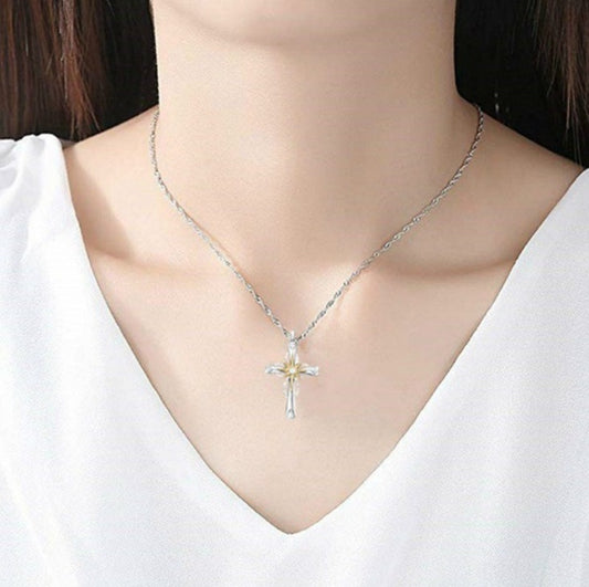 Octagonal Star Cross Alloy Pendant Necklace for Women