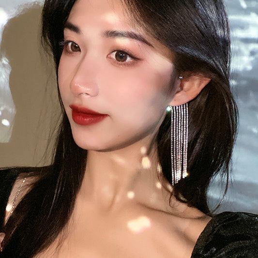 Long Tassel Drop Earrings 14K Gold Plated Statement Jewelry