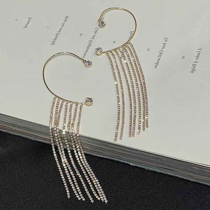 Long Tassel Drop Earrings 14K Gold Plated Statement Jewelry