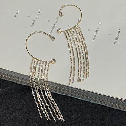 Long Tassel Drop Earrings 14K Gold Plated Statement Jewelry