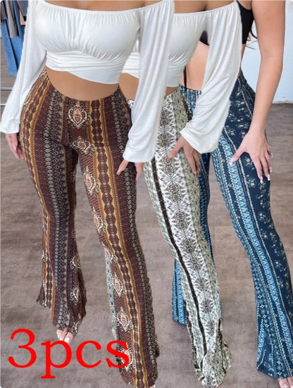 High Waist Print Leggings For Women Slim Fit Stretchy Pants