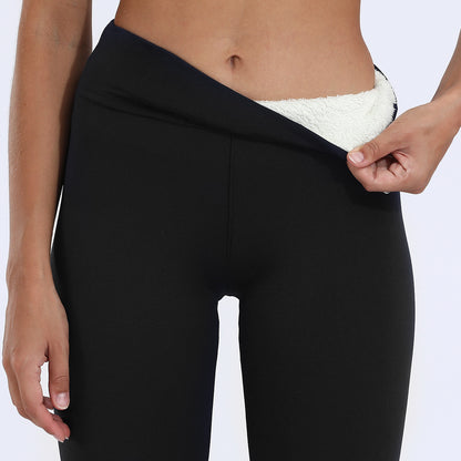 Fleece Lined Leggings Warm Winter Yoga Pants Cropped