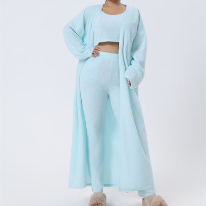 Cozy 3 Piece Pajama Set In Pastel Colors For Lounging