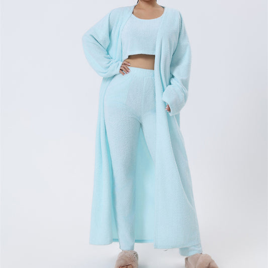 Cozy 3 Piece Pajama Set In Pastel Colors For Lounging