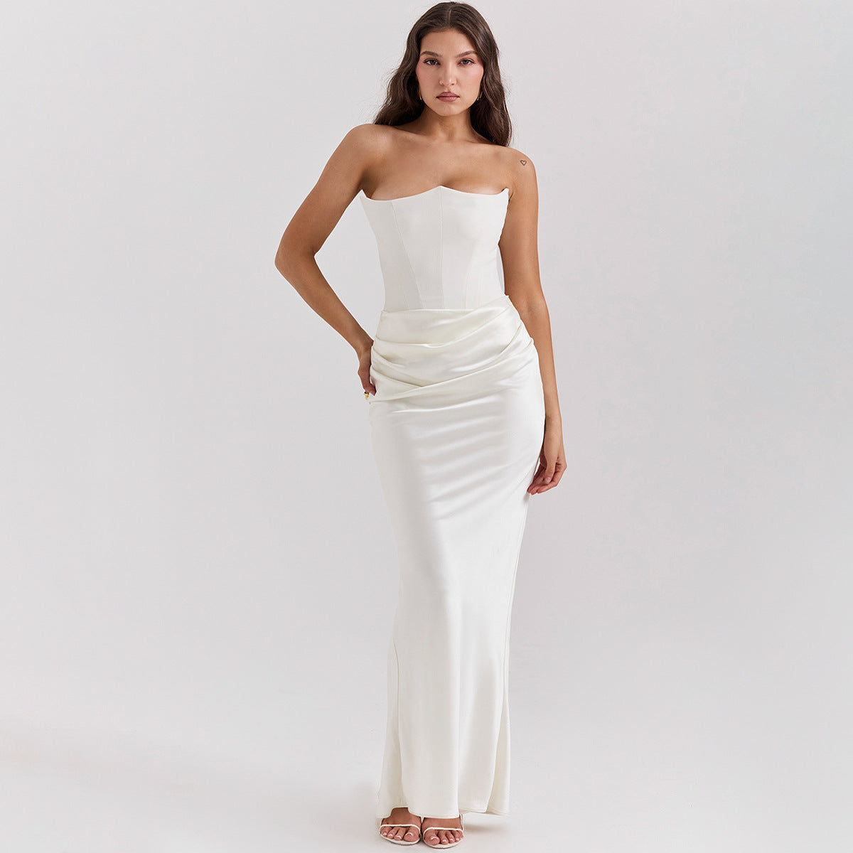 Slim Tube Top Long Dress Bandeau Backless Evening Gown