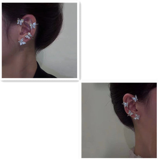Butterfly Ear Cuff And Hook Earrings Fashion Jewelry Set