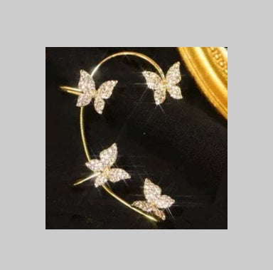 Butterfly Ear Cuff And Hook Earrings Fashion Jewelry Set
