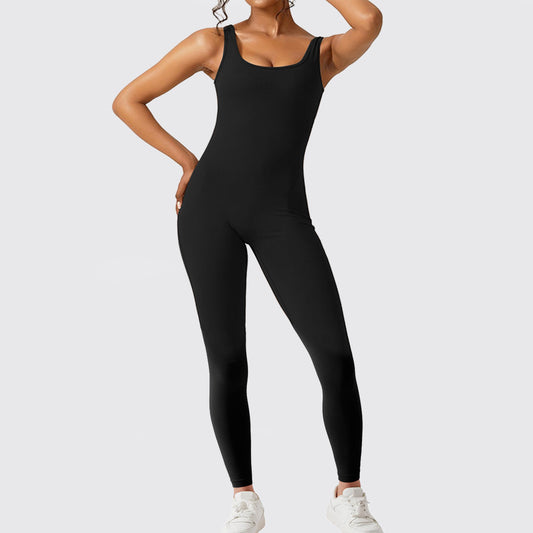Women Sleeveless Flare Jumpsuits For Fitness Yoga Pants