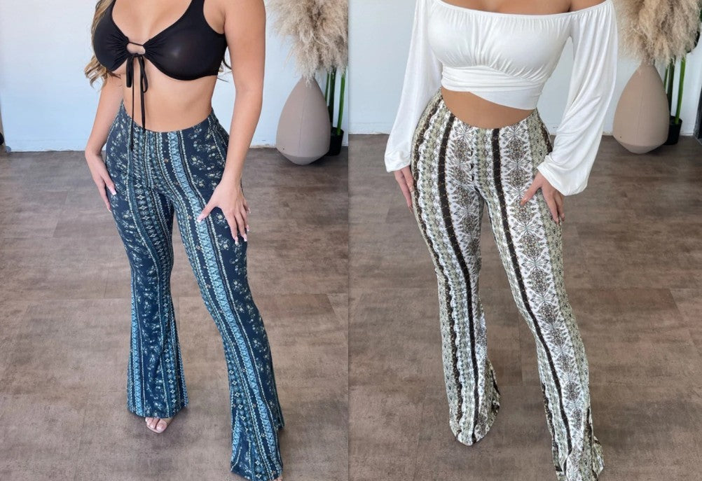 High Waist Print Leggings For Women Slim Fit Stretchy Pants