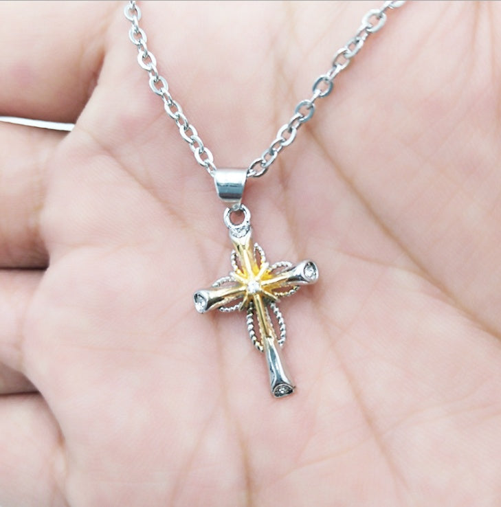 Octagonal Star Cross Alloy Pendant Necklace for Women
