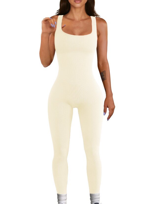 Women's Suspender Tank Top And Tights Set With Spandex