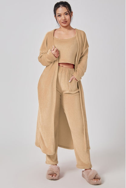Cozy 3 Piece Pajama Set In Pastel Colors For Lounging