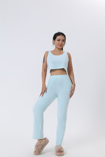 Cozy 3 Piece Pajama Set In Pastel Colors For Lounging