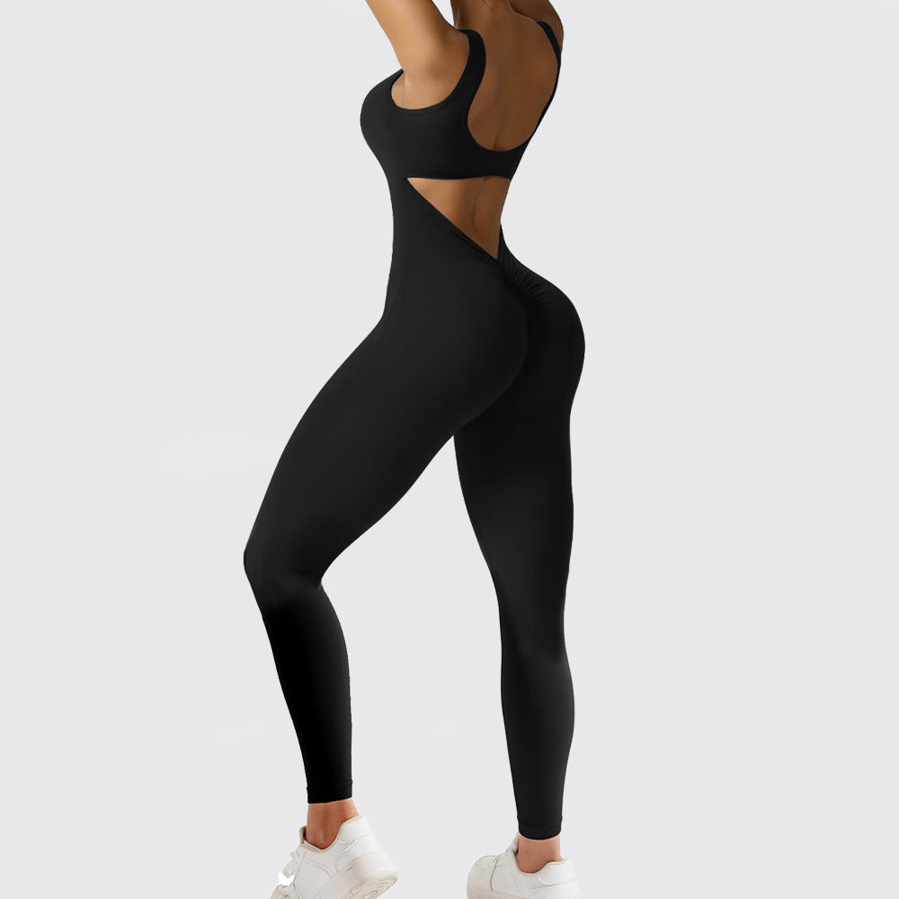 Women Sleeveless Flare Jumpsuits For Fitness Yoga Pants