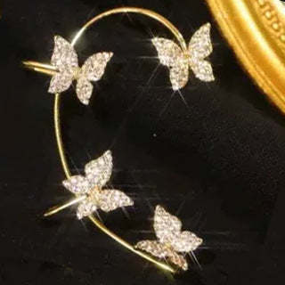 Butterfly Ear Cuff And Hook Earrings Fashion Jewelry Set