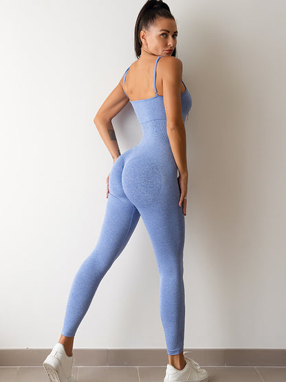 Womens Spaghetti Strap Tummy Control Unitard Jumpsuit