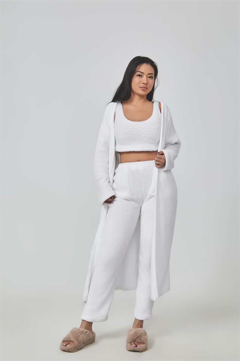 Cozy 3 Piece Pajama Set In Pastel Colors For Lounging