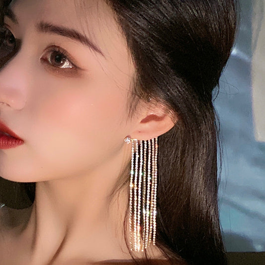 Long Tassel Drop Earrings 14K Gold Plated Statement Jewelry
