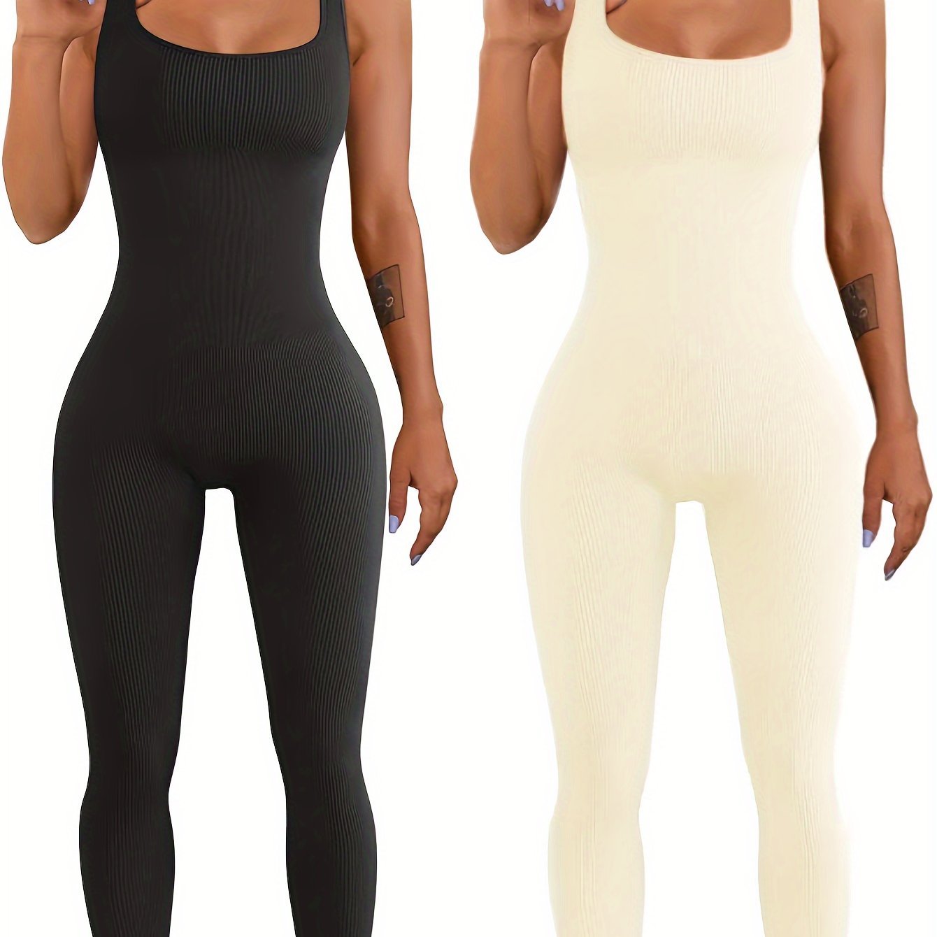 Women's Suspender Tank Top And Tights Set With Spandex