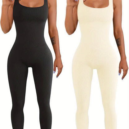 Women's Suspender Tank Top And Tights Set With Spandex